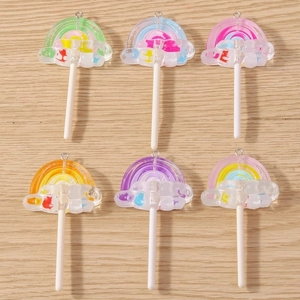 Rainbow Lollipop Charms Resin Candy Pendants For DIY Jewelry Making Crafts Earrings Necklaces Keychain Accessories Colorful Cute