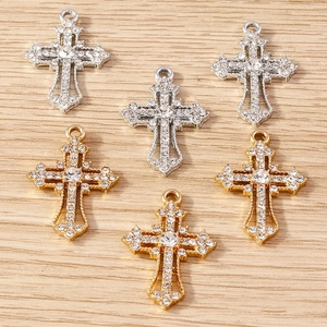 Cross Pendants Charms Alloy Rhinestone For DIY Jewelry Making Necklace Earrings Keychain Making Shiny Classic