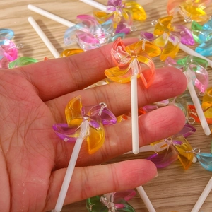 Colorful windmill resin lollipop charms for DIY jewelry making and creative crafts