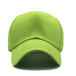 Classic bright green cotton baseball cap with six-panel design and stitched brim