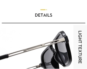 Detail of silver metal hollow-out temples and light texture on aviator sunglasses