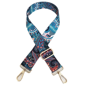 Tracolla regolabile da 3,8cm con motivo paisley per borse e ganci metallici dorati