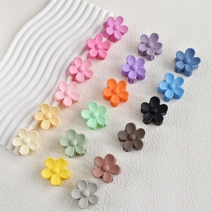 Matte flower hair claw clips set in various macaron colors for women and children