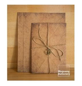 Nautical theme vintage envelope set with compass map print, hemp rope, and metal anchor charm