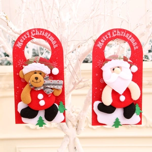 Felt Merry Christmas door hangers with Santa and Bear designs for festive home decor