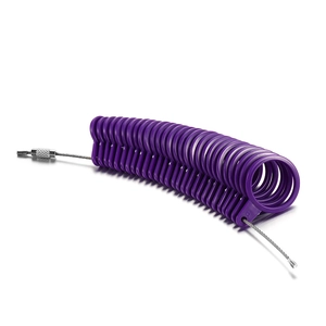 Detailed view of purple plastic ring sizer gauges with US sizes 0-13 on a metal loop