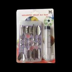 Professional Jelly Art Tool Set with 10 stainless steel tips and 20ml syringe for 3D cakes