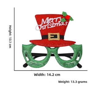 Christmas reindeer antler eyewear detail with dimensions and Merry Christmas hat design