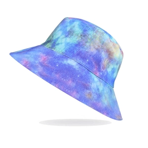 Tie Dye Bucket Hat Double Sided Wearable Cotton Sun Protection Breathable Outdoor Summer Beach Sunshade For Women Men