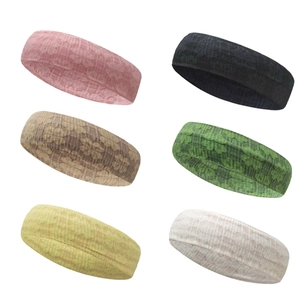 Set of six lace elastic headbands in various colors for yoga and fitness training