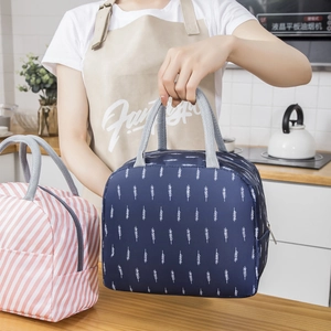 Portable insulated lunch bag with thick aluminum foil lining and durable carry handles