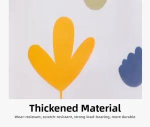Macro detail of thickened PEVA material with leaf patterns showing waterproof texture