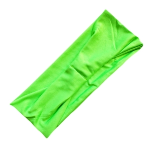 Neon green high elasticity milk silk headband for yoga and sports sweat absorption