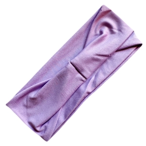 Elastic purple milk silk yoga headband with breathable knitted texture for fitness sports