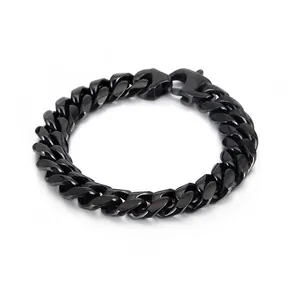 Men Cuban Link Bracelet Stainless Steel Thick Hip Hop Punk Chain Jewelry Lobster Clasp Polished