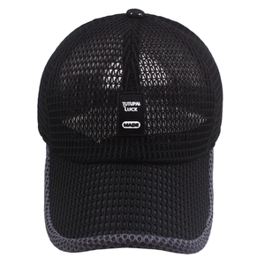 Casquette de baseball en maille noire pour hommes, protection solaire et séchage rapide