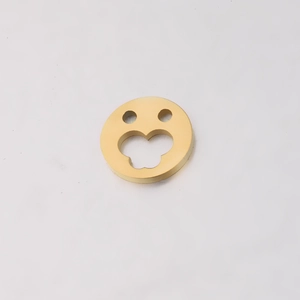 Polished gold titanium steel star pendant with unique hollow cutouts for DIY jewelry