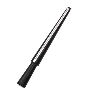 Detailed view of ring mandrel tool showing US sizes 1-36 and professional scale markers