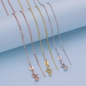 S925 sterling silver chain necklaces in gold, silver, and rose gold with needle pin clasp