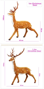 Spécifications de taille pour les décorations de renne de Noël artificiel de 1m et 1,2m