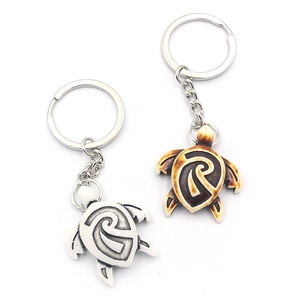 Turtle turtle keychains with resin carvings and silver metal ring charms