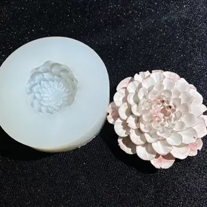 3D multilayer dahlia flower silicone mold for DIY resin and clay floral decorations