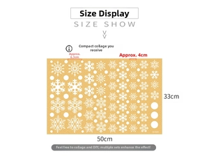 Größenangaben für Schneeflocken-Fensteraufkleber mit Abmessungen von 50cm x 33cm
