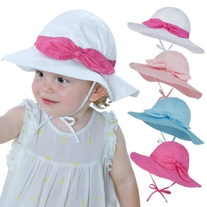 Baby Mädchen Sonnenhut Baumwolle Breite Krempe Blumendruck Fischerhut Mit Verstellbarem Kinnriemen Schleife Kleinkind Sommer Outdoor