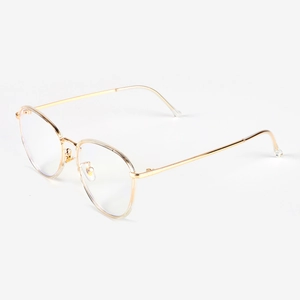 Retro Round Blue Light Blocking Glasses Metal Frame Vintage Optical Eyewear Plain Mirror Eyeglasses Frame For Men Women