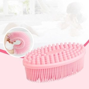 Silicone Baby Bath Brush Double Sided Soft Massage Scrubber For Infants And Children Hair Washing Scalp Massager Sensory