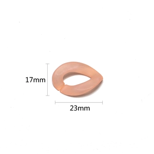 Frosted acrylic glasses chain link in pink jelly color 23x17mm eyewear accessory