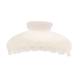 Minimalist large acrylic color-changing hair claw clip in translucent cream white