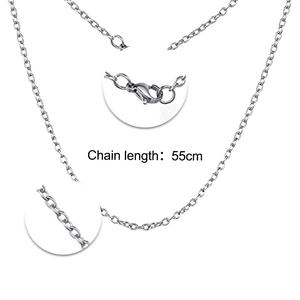 Silver stainless steel cross chain necklace 55cm with secure lobster clasp closure