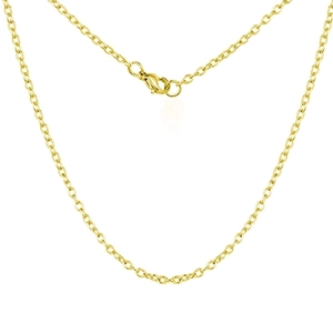 Minimalist 18k gold plated stainless steel O-chain necklace with lobster clasp for women