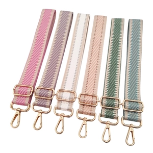 Adjustable colorful fabric shoulder straps with gold metal hooks in six vibrant colors