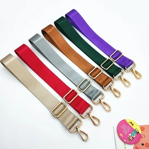 Adjustable wide nylon shoulder straps with gold metal hooks in six vibrant colors