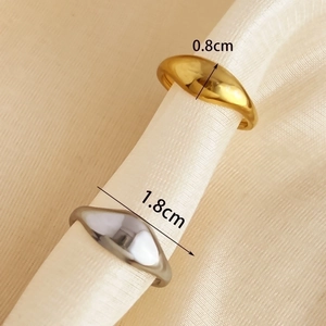 Polished minimalist 18k gold and silver stainless steel rings with 8mm band width