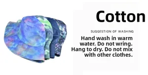 Detail showing high-quality tie-dye cotton fabric and texture for women's bucket hats
