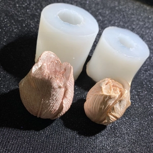 Detailed silicone rose bud mold for DIY resin crafts and plaster flower ornaments