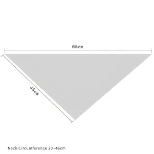 Christmas pet bandana size chart showing 65cm length for 20-46cm neck circumference