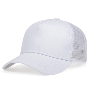 Detail view of white breathable mesh panel and precise stitching on the truck cap