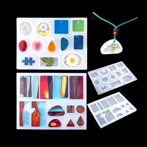 Silicone resin jewelry casting molds with various shapes for DIY pendant crafting