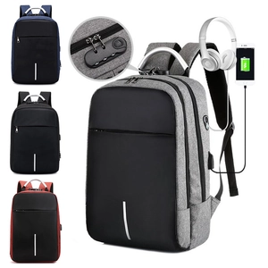 Business Laptop Backpack Anti-Theft Oxford Cloth With USB Charging Port Reflective Strip Travel Bag For Men