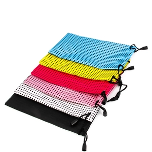 Waterproof drawstring pouch set for sunglasses in diverse colors and checkered patterns