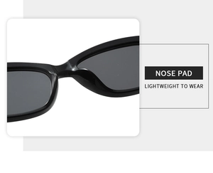 Detail der integrierten Nasenpads für bequemes Tragen der quadratischen Sonnenbrille