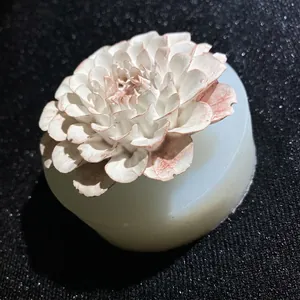 3D dahlia flower silicone mold for fondant and resin art with realistic petal textures