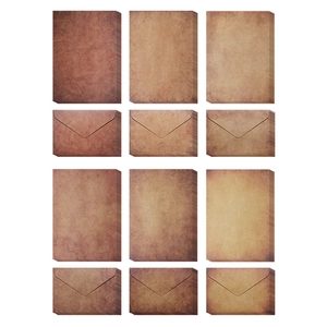 Retro A5 kraft paper stationery set with six vintage textures for elegant letter writing