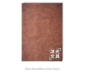 Detailed texture of brown kraft paper stationery for vintage key set letters