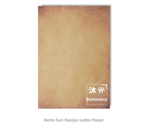 Detail view of retro A5 kraft stationery paper with burnt edge texture and vintage finish