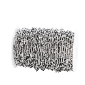 Macro detail of 7mm stainless steel oval chain roll for DIY jewelry making